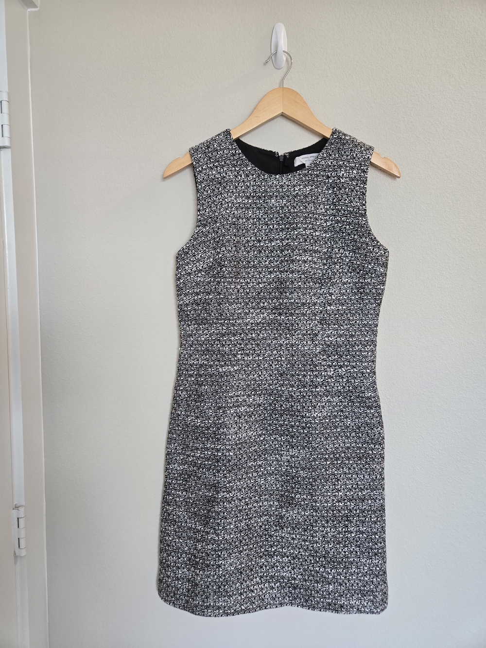 Adam Lippes Black and White Tweed Sheath Dress